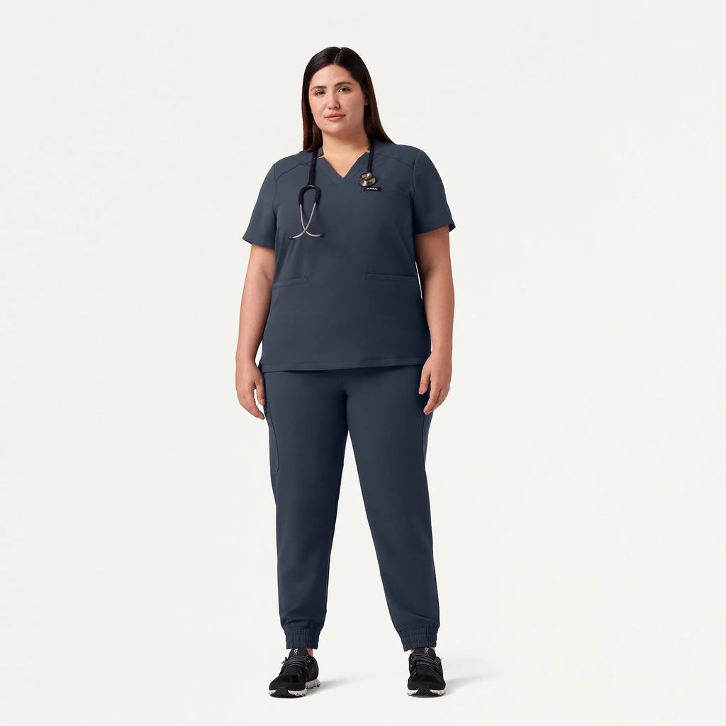 Jaanuu Scrubs Women's Neo Everyday Cargo Scrub Jogger Carbon Gray | scrub-supply.com