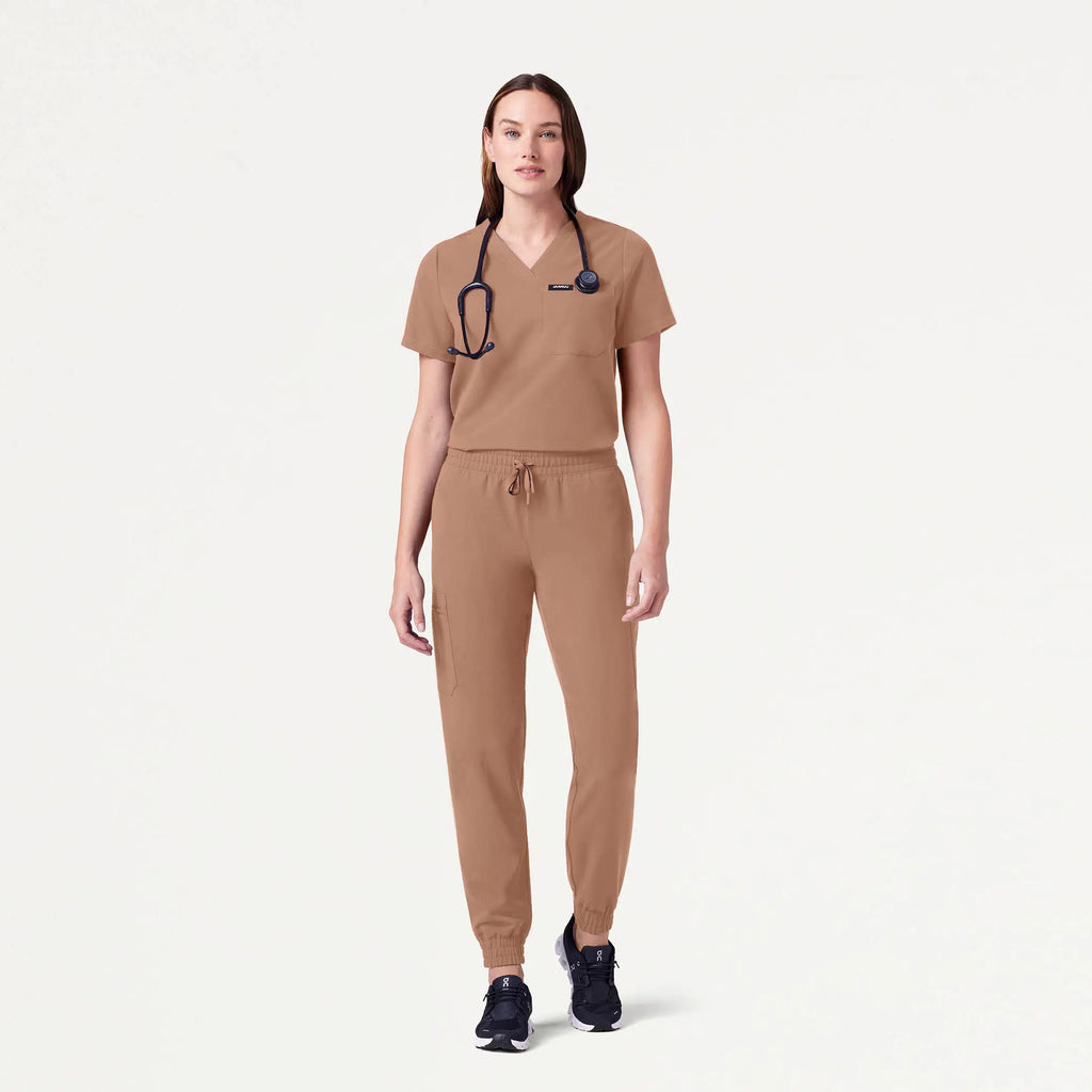 Jaanuu Scrubs Women's Neo Everyday Cargo Scrub Jogger Clay | scrub-supply.com