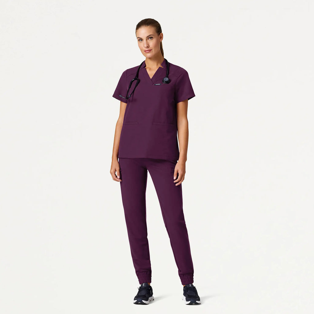 Jaanuu Scrubs Women's Neo Everyday Cargo Scrub Jogger Dark Amethyst | scrub-supply.com