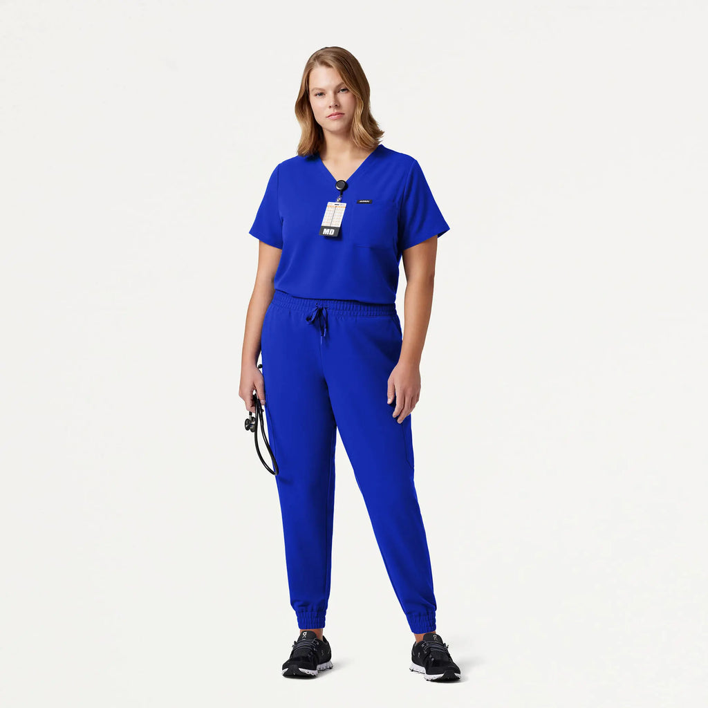 Jaanuu Scrubs Women's Neo Everyday Cargo Scrub Jogger Electric Blue | scrub-supply.com