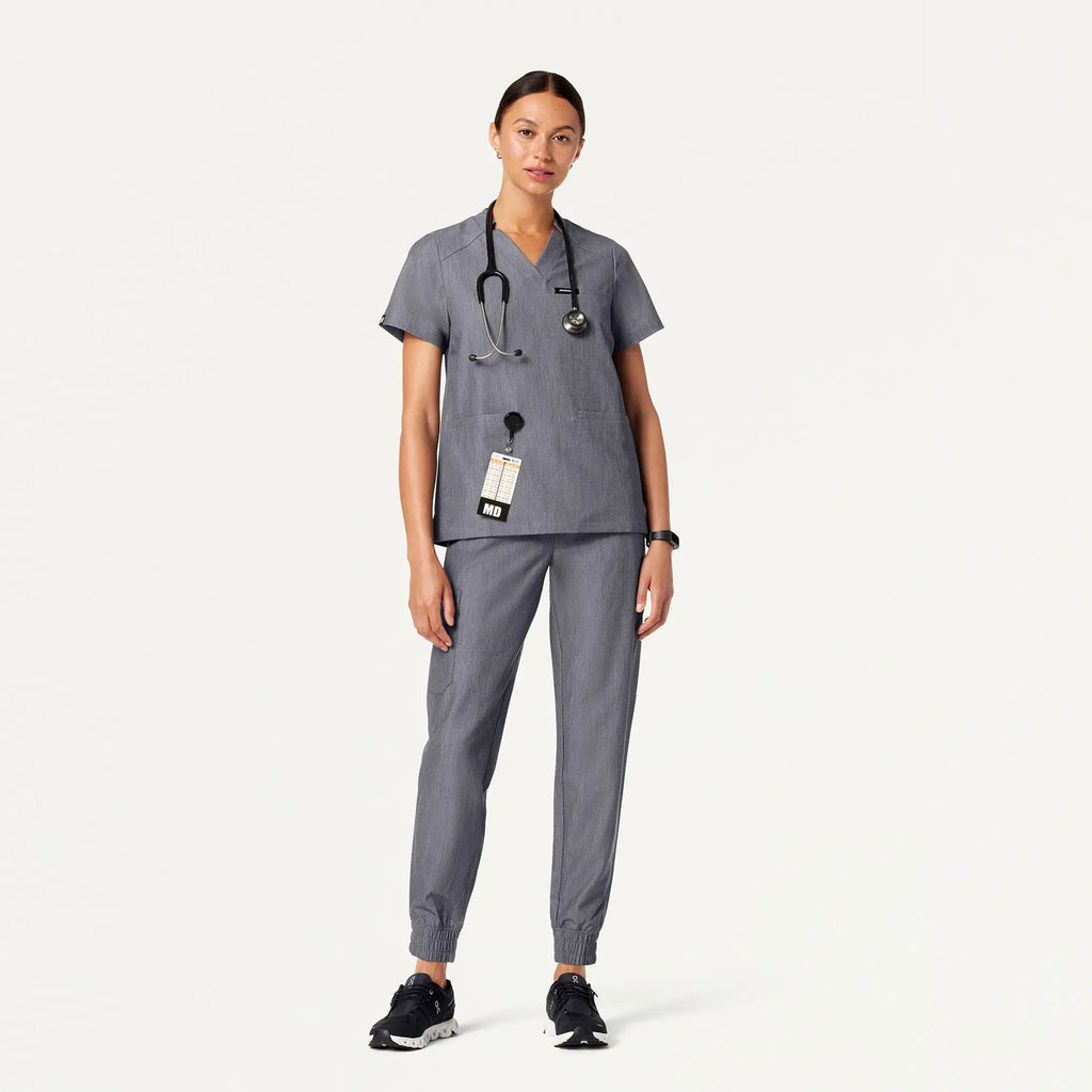 Jaanuu Scrubs Women's Neo Everyday Cargo Scrub Jogger Heather Gray | scrub-supply.com