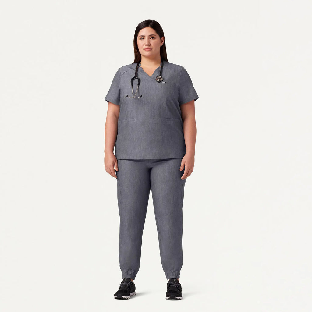 Jaanuu Scrubs Women's Neo Everyday Cargo Scrub Jogger Heather Gray | scrub-supply.com