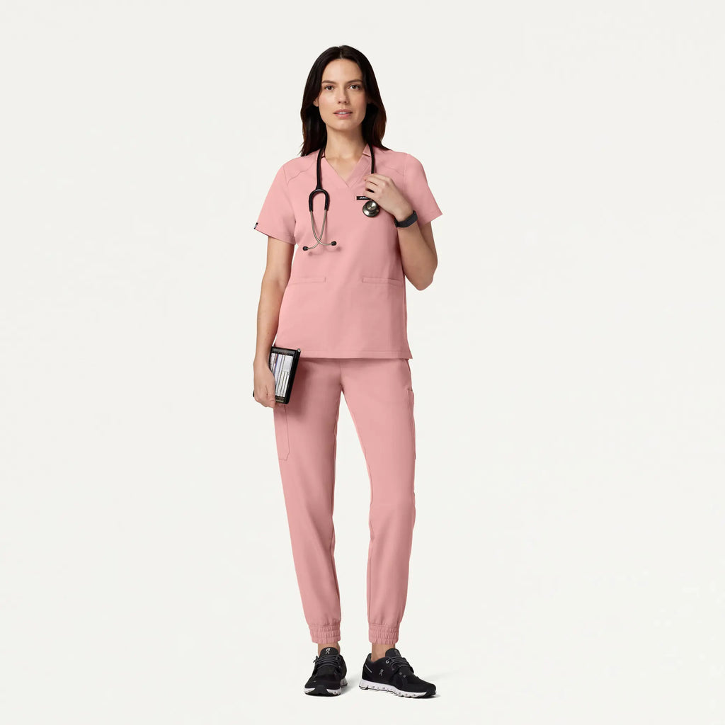 Jaanuu Scrubs Women's Neo Everyday Cargo Scrub Jogger Mauve | scrub-supply.com