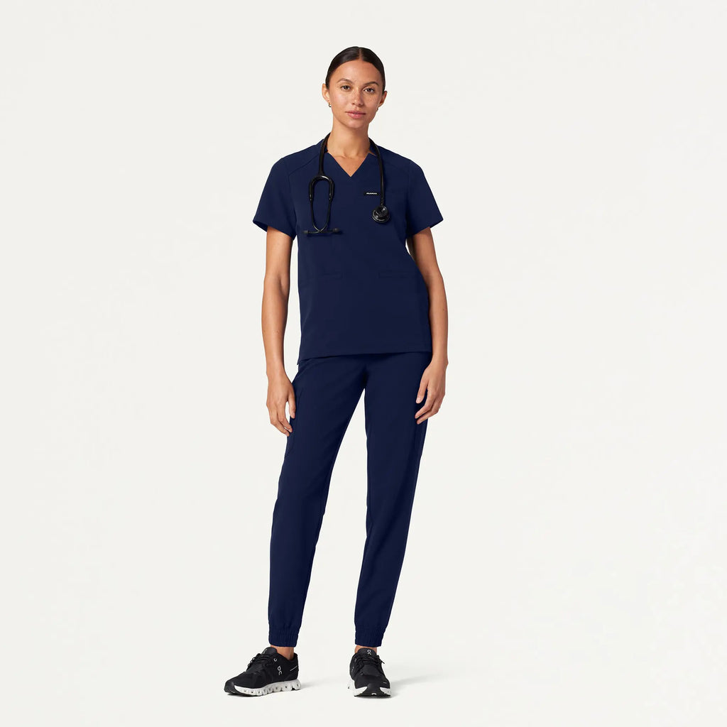 Jaanuu Scrubs Women's Neo Everyday Cargo Scrub Jogger Midnight Navy | scrub-supply.com