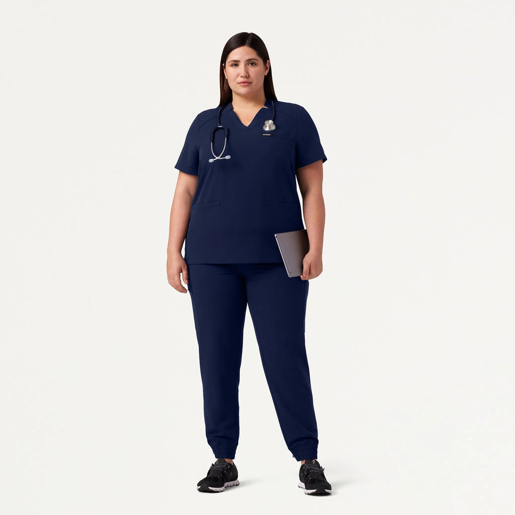 Jaanuu Scrubs Women's Neo Everyday Cargo Scrub Jogger Midnight Navy | scrub-supply.com