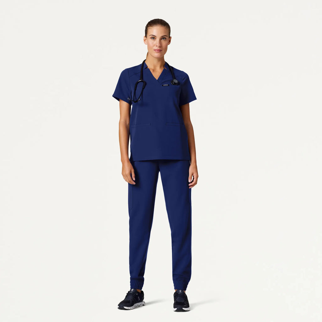 Jaanuu Scrubs Women's Neo Everyday Cargo Scrub Jogger Navy Blue | scrub-supply.com