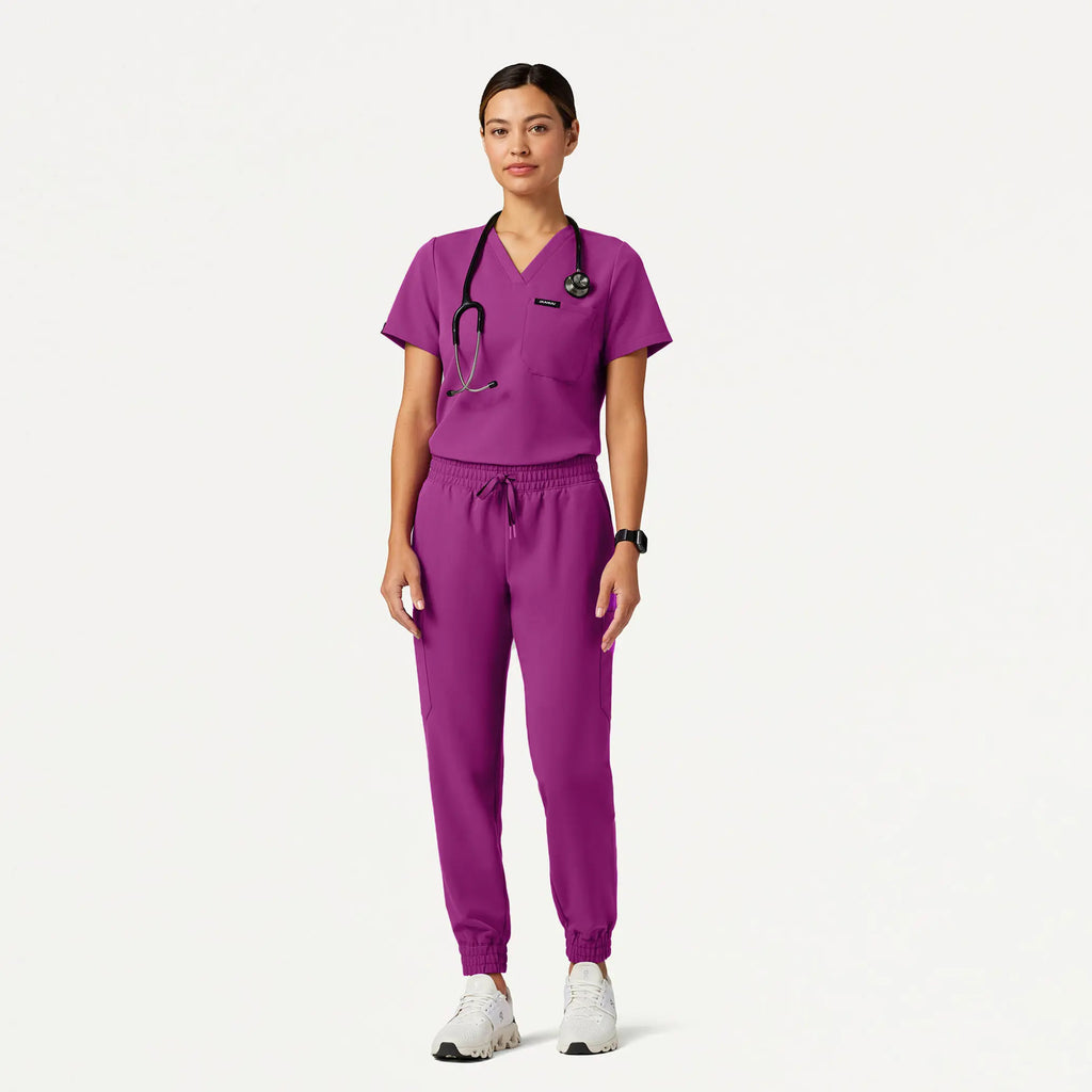 Jaanuu Scrubs Women's Neo Everyday Cargo Scrub Jogger Vivid Purple | scrub-supply.com