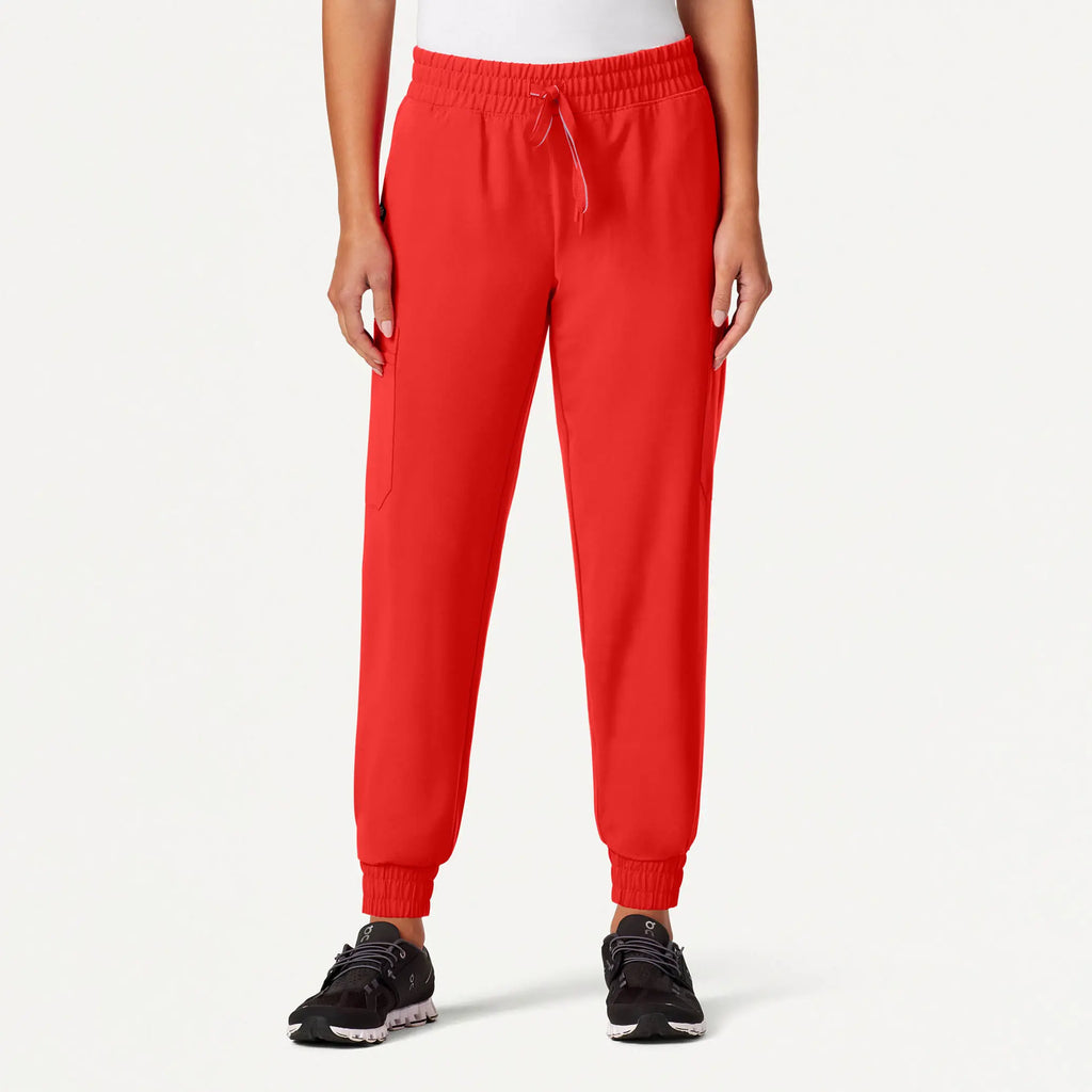 Jaanuu Scrubs Women's Neo Everyday Cargo Scrub Jogger Solar Red | scrub-supply.com