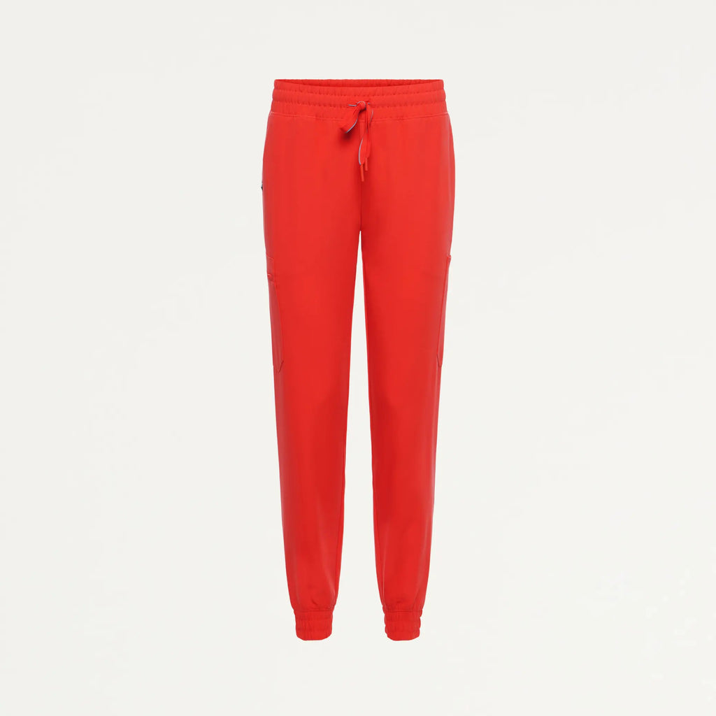 Jaanuu Scrubs Women's Neo Everyday Cargo Scrub Jogger Solar Red | scrub-supply.com