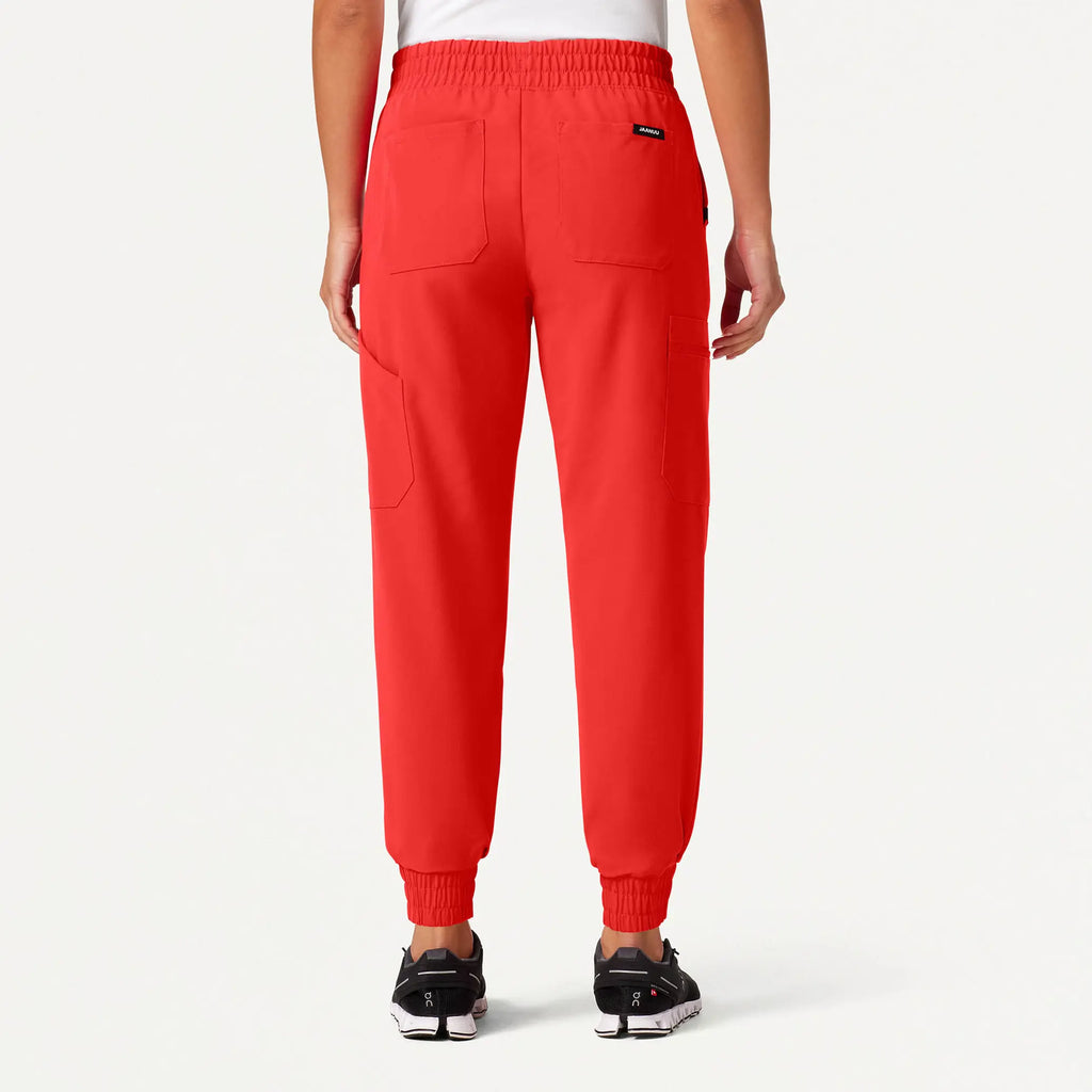 Jaanuu Scrubs Women's Neo Everyday Cargo Scrub Jogger Solar Red | scrub-supply.com