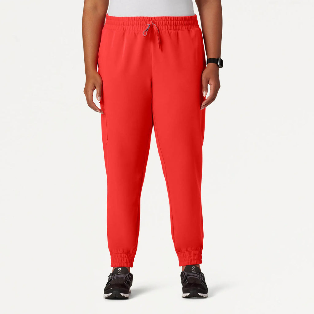 Jaanuu Scrubs Women's Neo Everyday Cargo Scrub Jogger Solar Red | scrub-supply.com