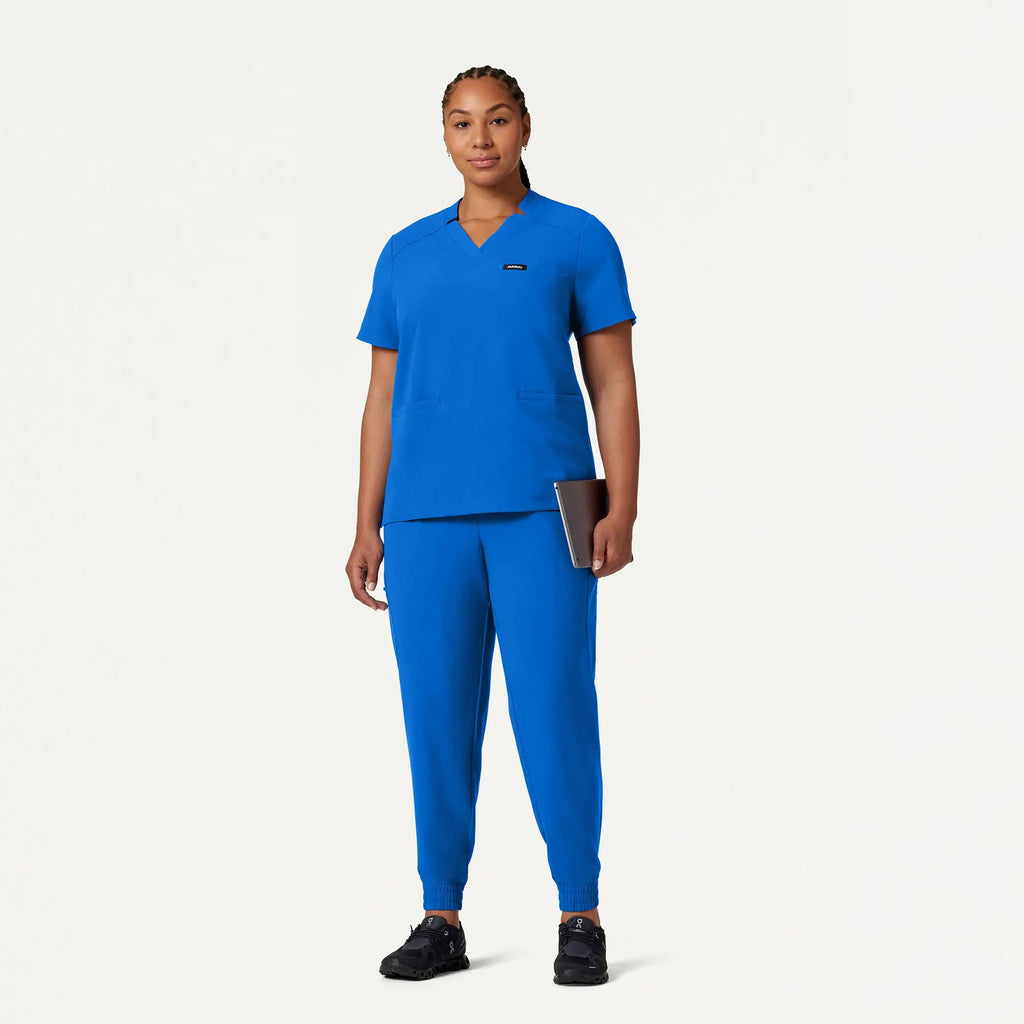 Jaanuu Scrubs Women's Neo Everyday Cargo Scrub Jogger Royal Blue | scrub-supply.com