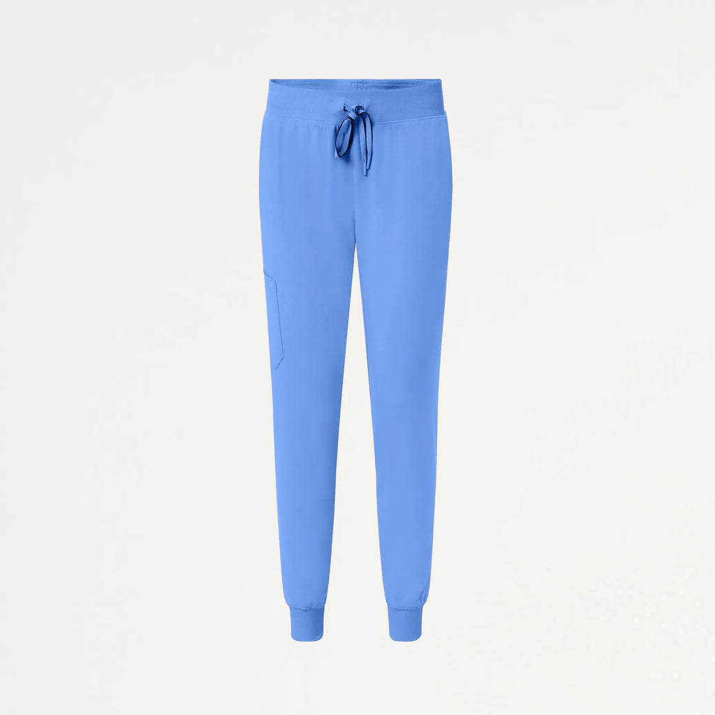 Jaanuu Scrubs Women's Silex Slim Knit-Waist Scrub Jogger Ceil Blue | scrub-supply.com