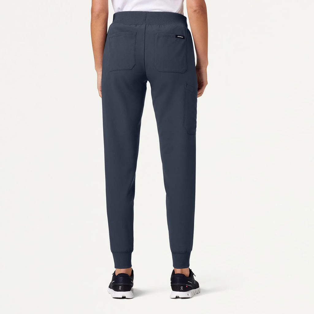 Jaanuu Scrubs Women's Silex Slim Knit-Waist Scrub Jogger Carbon Gray | scrub-supply.com