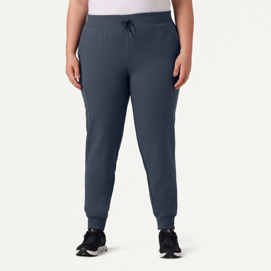 Jaanuu Scrubs Women's Silex Slim Knit-Waist Scrub Jogger Carbon Gray | scrub-supply.com