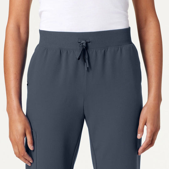 Jaanuu Scrubs Women's Silex Slim Knit-Waist Scrub Jogger Carbon Gray | scrub-supply.com