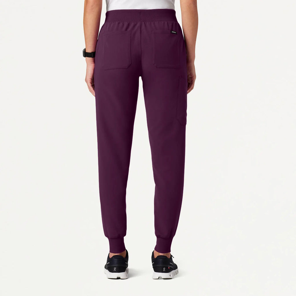 Jaanuu Scrubs Women's Silex Slim Knit-Waist Scrub Jogger Dark Amethyst | scrub-supply.com