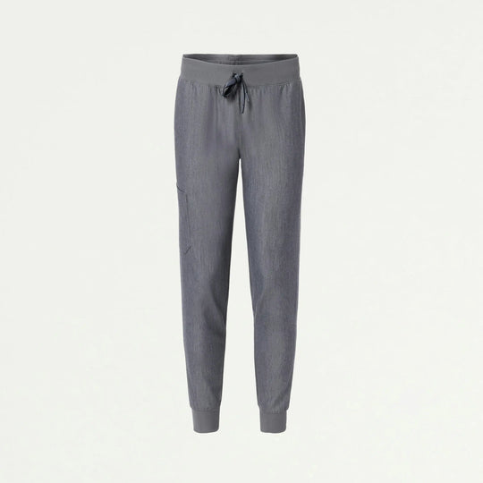 Jaanuu Scrubs Women's Silex Slim Knit-Waist Scrub Jogger Heather Gray | scrub-supply.com