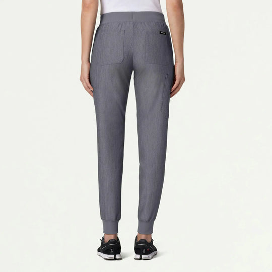 Jaanuu Scrubs Women's Silex Slim Knit-Waist Scrub Jogger Heather Gray | scrub-supply.com