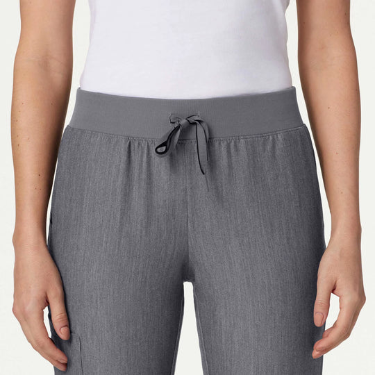 Jaanuu Scrubs Women's Silex Slim Knit-Waist Scrub Jogger Heather Gray | scrub-supply.com