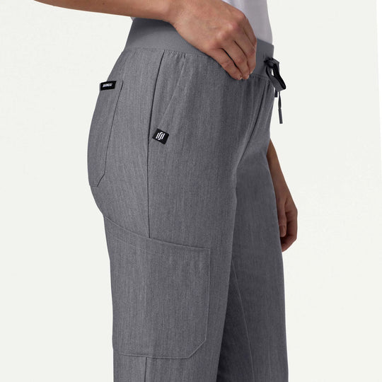 Jaanuu Scrubs Women's Silex Slim Knit-Waist Scrub Jogger Heather Gray | scrub-supply.com