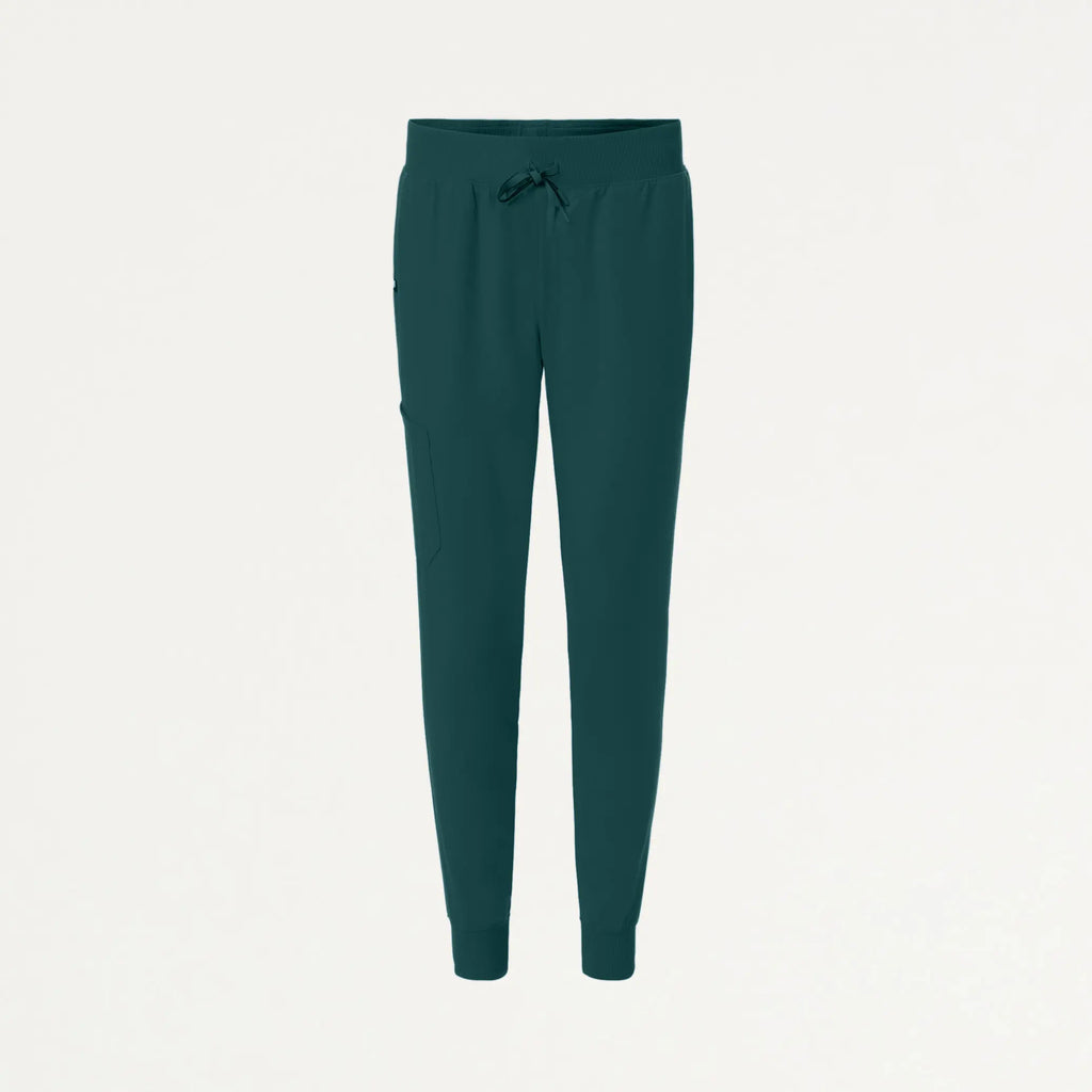 Jaanuu Scrubs Women's Silex Slim Knit-Waist Scrub Jogger Midnight Green | scrub-supply.com