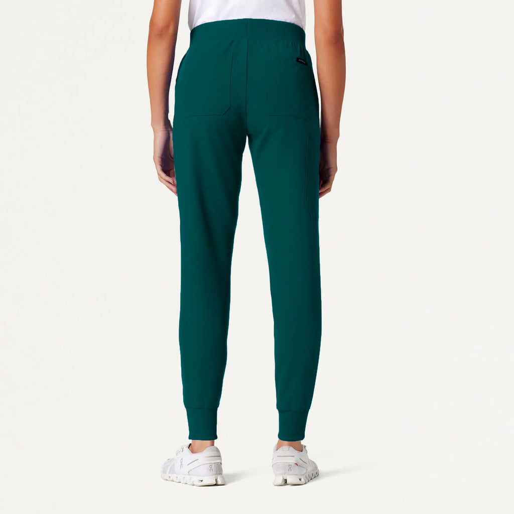 Jaanuu Scrubs Women's Silex Slim Knit-Waist Scrub Jogger Midnight Green | scrub-supply.com