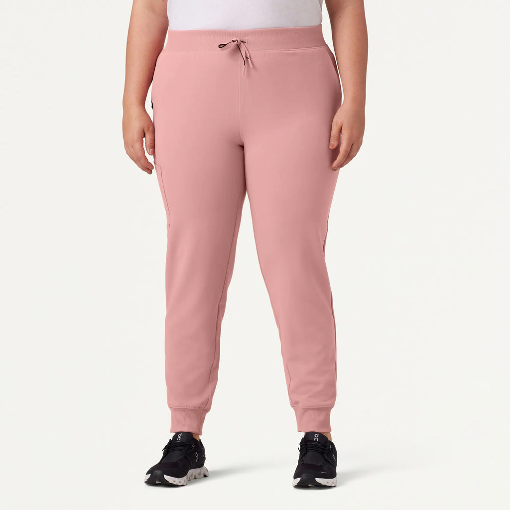 Jaanuu Scrubs Women's Silex Slim Knit-Waist Scrub Jogger Mauve | scrub-supply.com