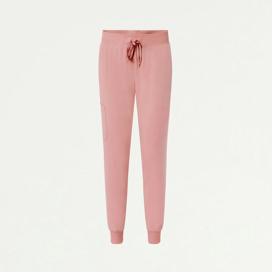 Jaanuu Scrubs Women's Silex Slim Knit-Waist Scrub Jogger Mauve | scrub-supply.com