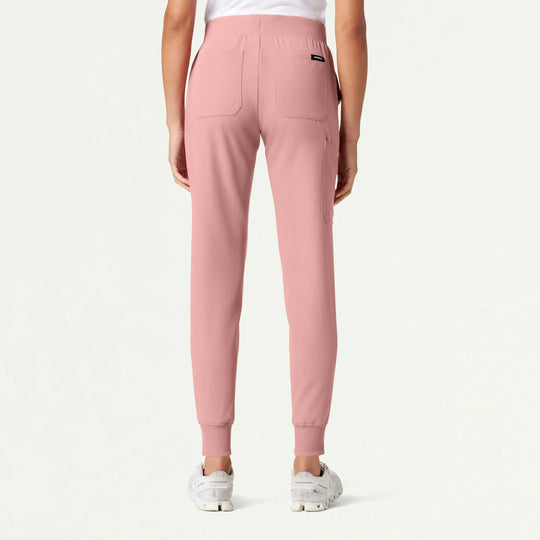 Jaanuu Scrubs Women's Silex Slim Knit-Waist Scrub Jogger Mauve | scrub-supply.com
