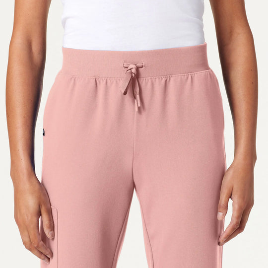 Jaanuu Scrubs Women's Silex Slim Knit-Waist Scrub Jogger Mauve | scrub-supply.com