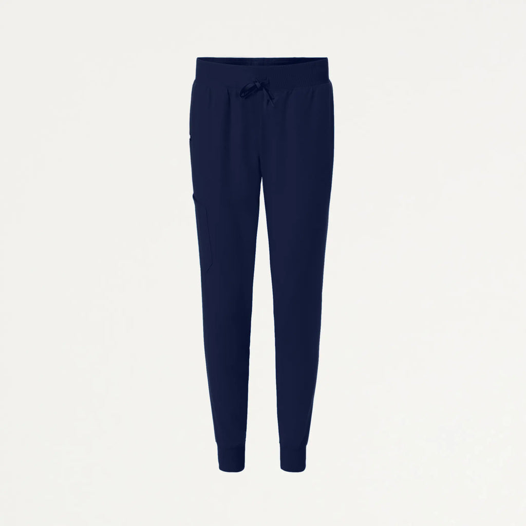 Jaanuu Scrubs Women's Silex Slim Knit-Waist Scrub Jogger Midnight Navy | scrub-supply.com