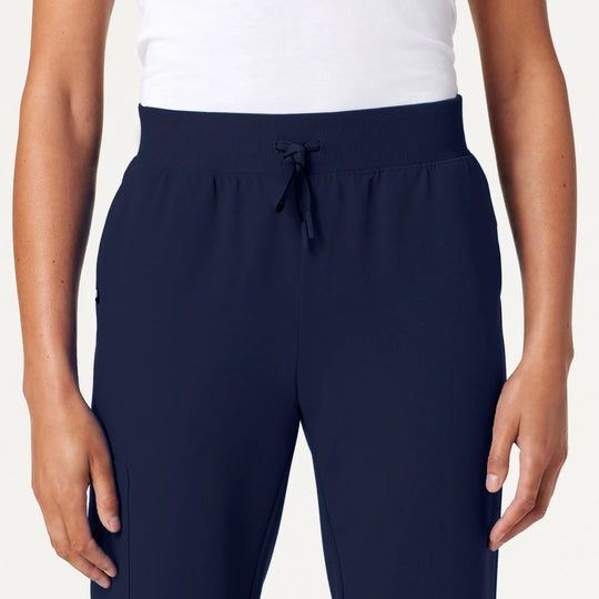 Jaanuu Scrubs Women's Silex Slim Knit-Waist Scrub Jogger Midnight Navy | scrub-supply.com