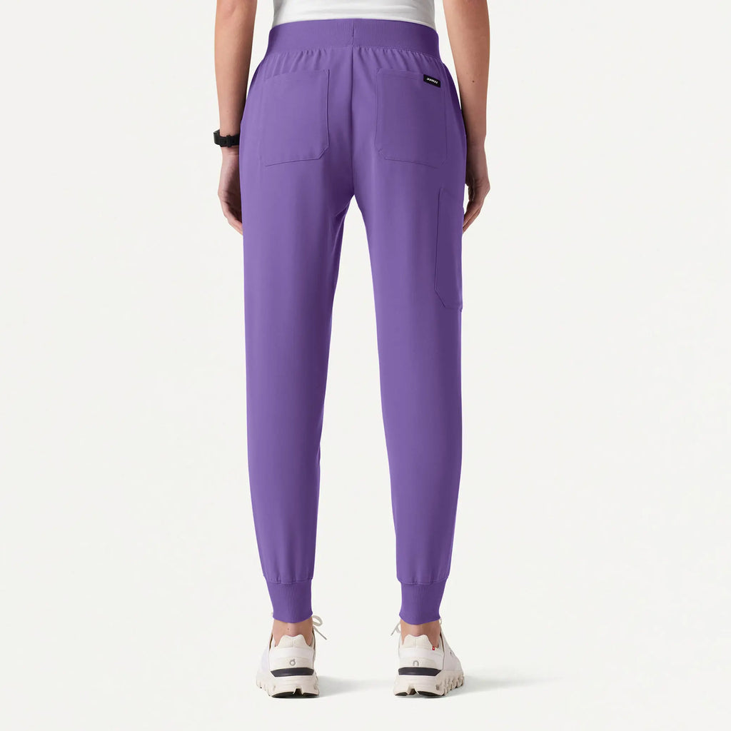 Jaanuu Scrubs Women's Silex Slim Knit-Waist Scrub Jogger Violet | scrub-supply.com