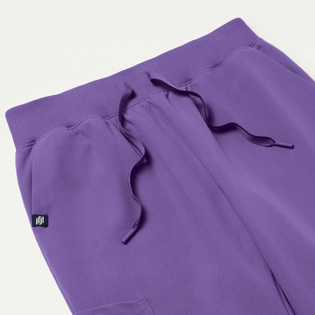 Jaanuu Scrubs Women's Silex Slim Knit-Waist Scrub Jogger Violet | scrub-supply.com