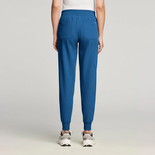 Jaanuu Scrubs Women's Silex Slim Knit-Waist Scrub Jogger Ocean | scrub-supply.com