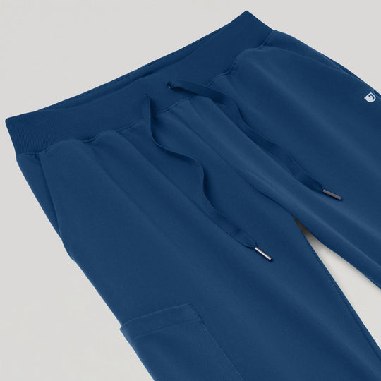 Jaanuu Scrubs Women's Silex Slim Knit-Waist Scrub Jogger Ocean | scrub-supply.com