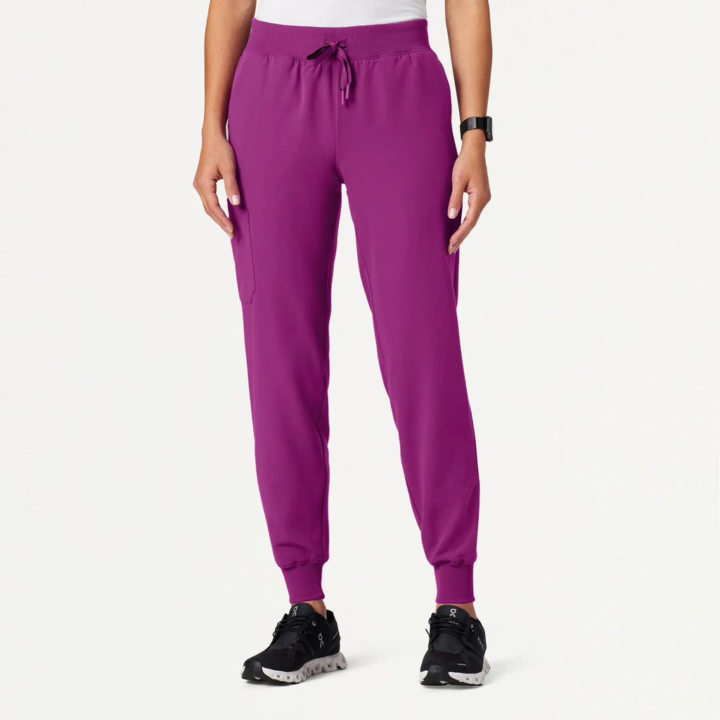 Jaanuu Scrubs Women's Silex Slim Knit-Waist Scrub Jogger Vivid Purple | scrub-supply.com