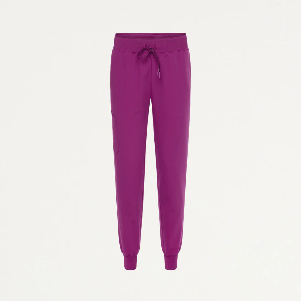 Jaanuu Scrubs Women's Silex Slim Knit-Waist Scrub Jogger Vivid Purple | scrub-supply.com