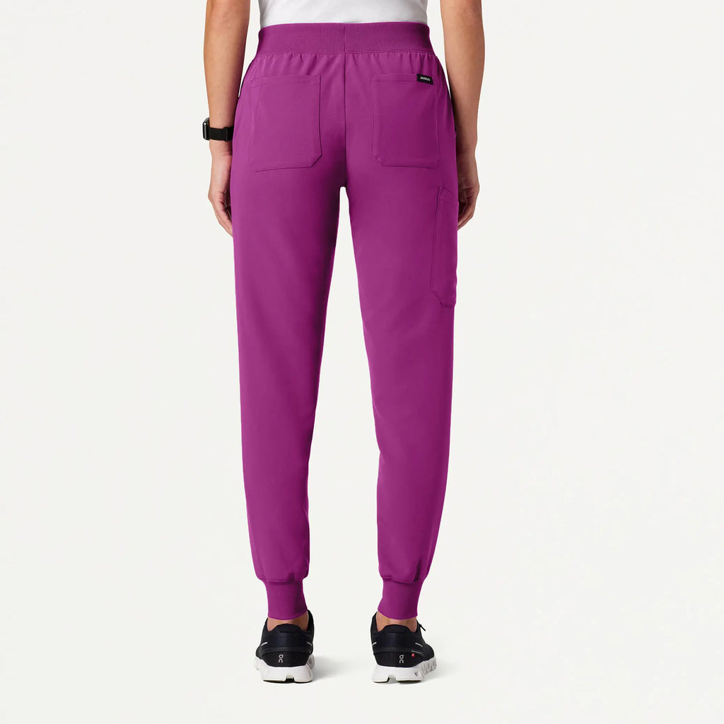 Jaanuu Scrubs Women's Silex Slim Knit-Waist Scrub Jogger Vivid Purple | scrub-supply.com