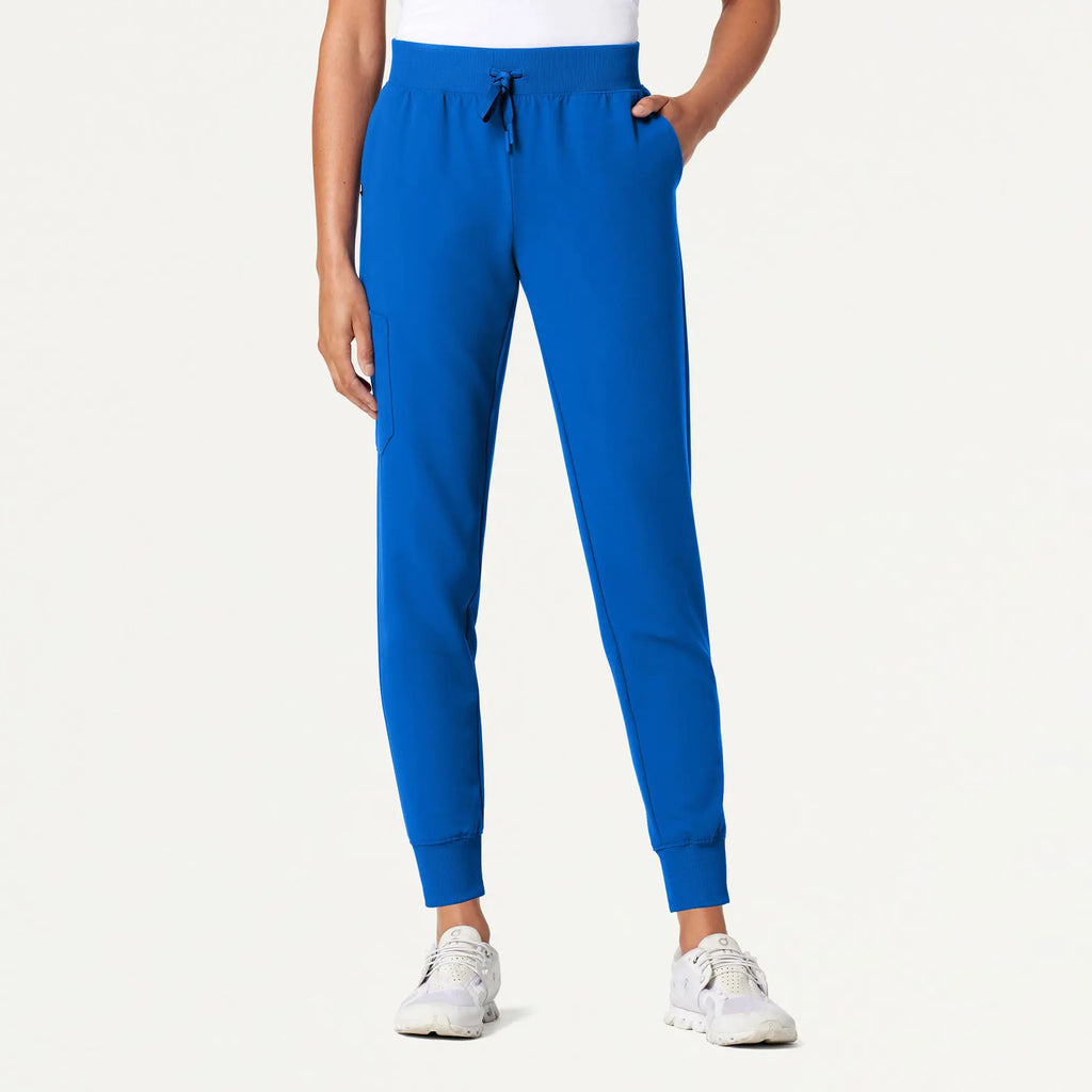 Jaanuu Scrubs Women's Silex Slim Knit-Waist Scrub Jogger Royal Blue | scrub-supply.com