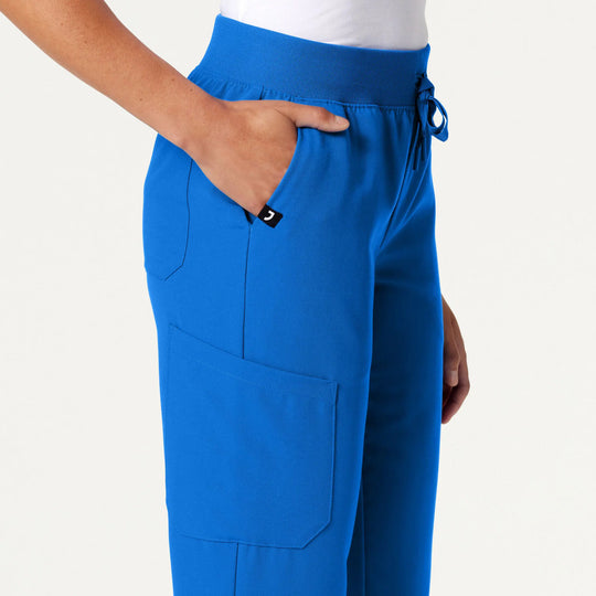 Jaanuu Scrubs Women's Silex Slim Knit-Waist Scrub Jogger Royal Blue | scrub-supply.com