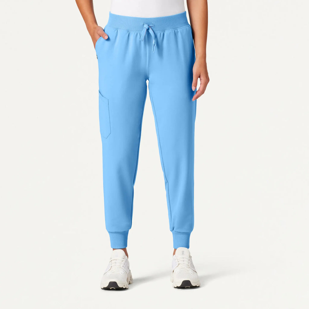 Jaanuu Scrubs Women's Silex Slim Knit-Waist Scrub Jogger Sky Blue | scrub-supply.com