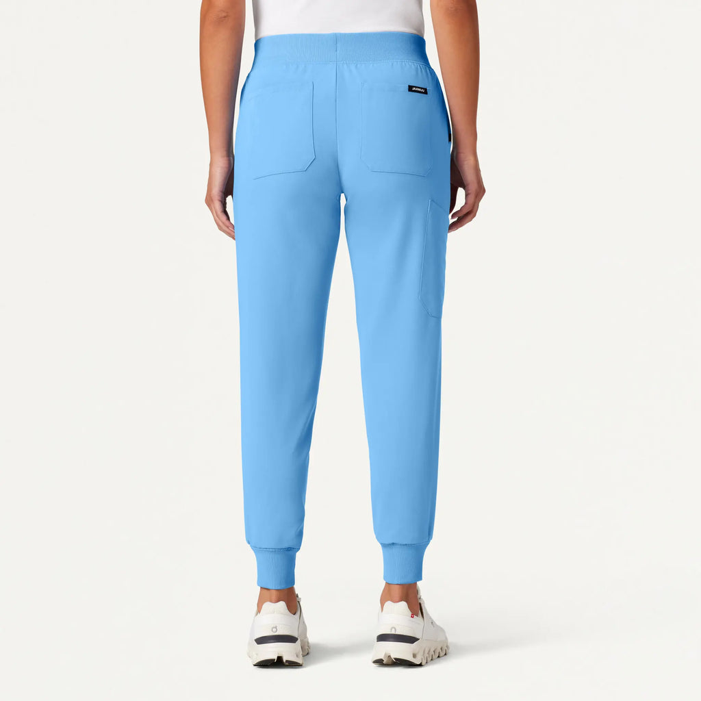 Jaanuu Scrubs Women's Silex Slim Knit-Waist Scrub Jogger Sky Blue | scrub-supply.com