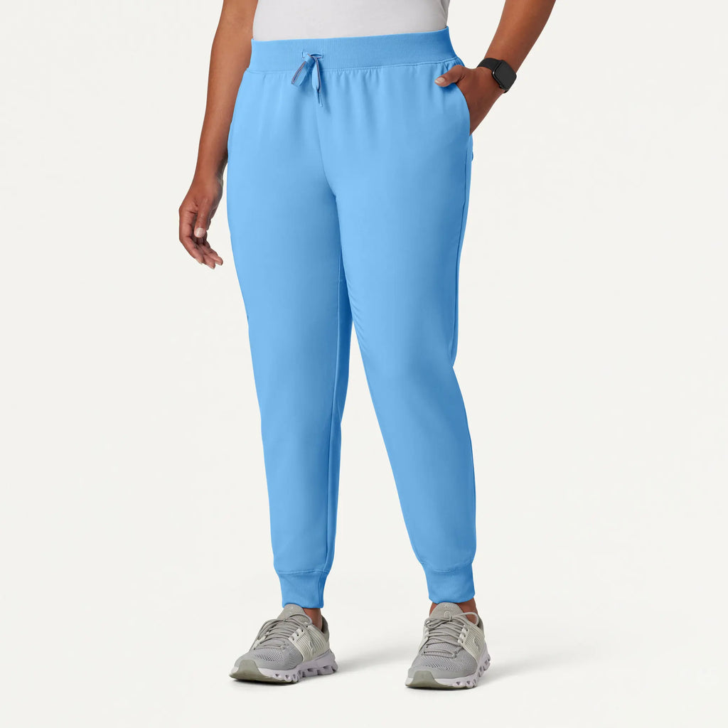 Jaanuu Scrubs Women's Silex Slim Knit-Waist Scrub Jogger Sky Blue | scrub-supply.com