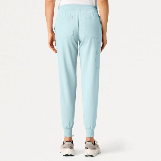 Jaanuu Scrubs Women's Silex Slim Knit-Waist Scrub Jogger Sky Blue | scrub-supply.com