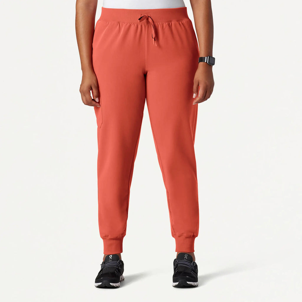 Jaanuu Scrubs Women's Silex Slim Knit-Waist Scrub Jogger Terra | scrub-supply.com