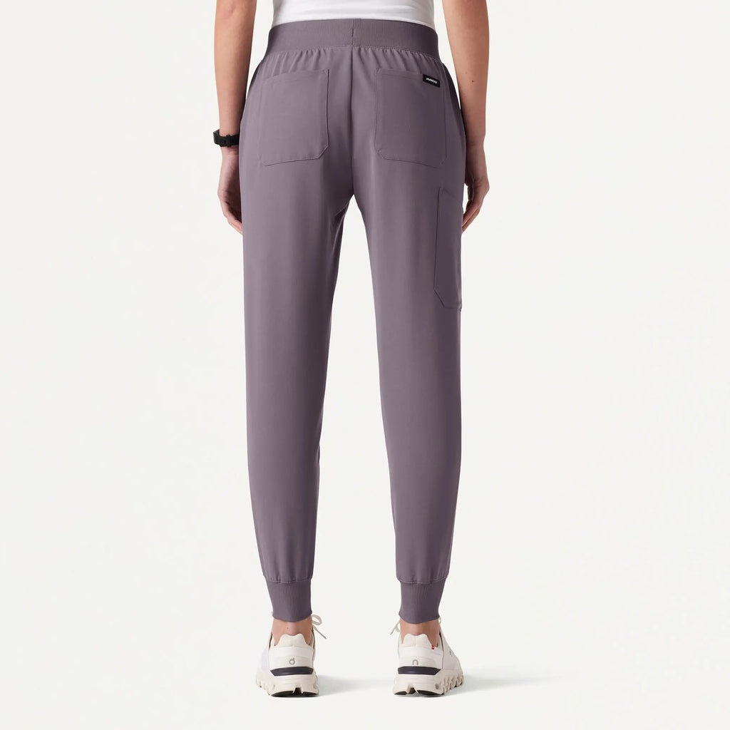 Jaanuu Scrubs Women's Silex Slim Knit-Waist Scrub Jogger Titanium | scrub-supply.com