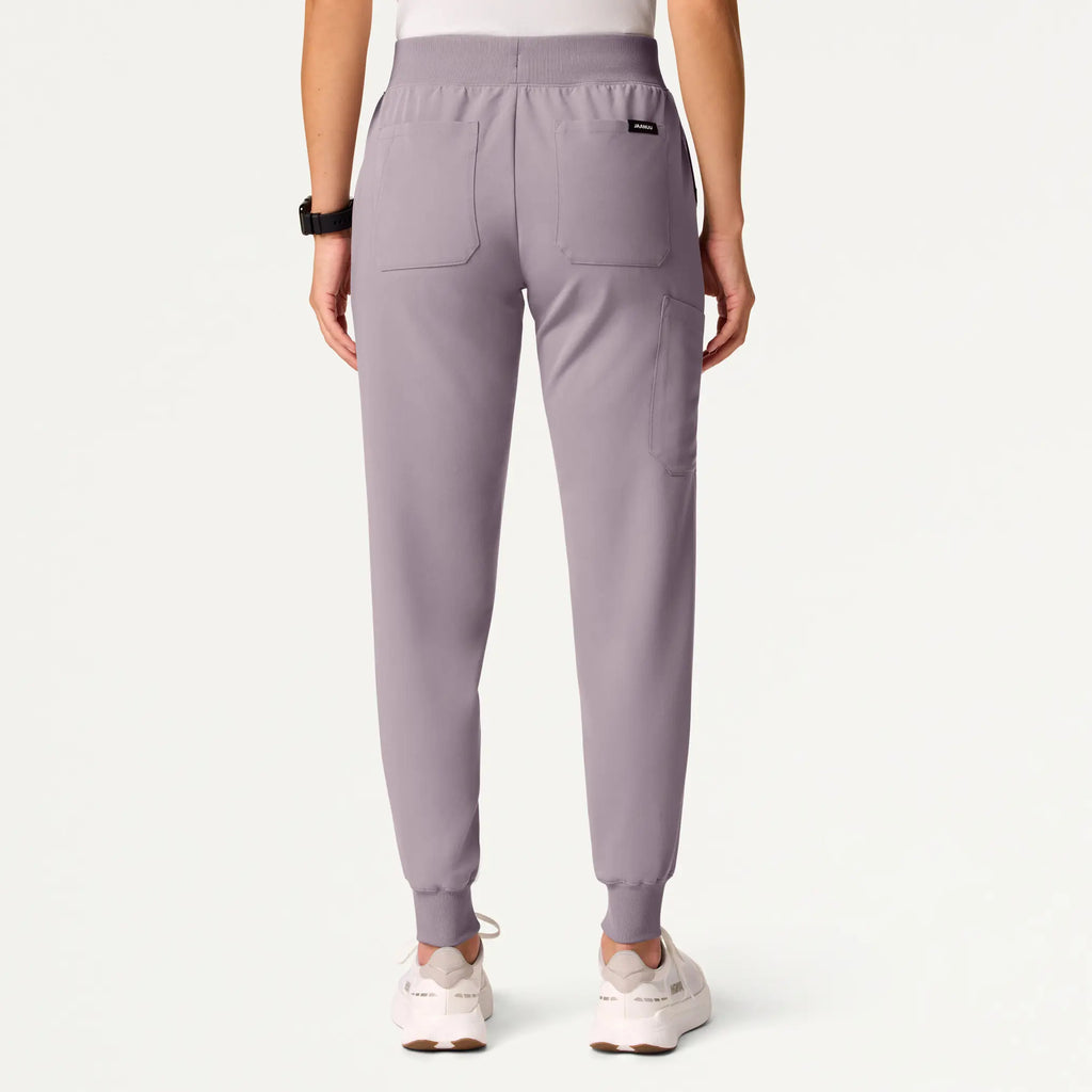 Jaanuu Scrubs Women's Silex Slim Knit-Waist Scrub Jogger Chrome | scrub-supply.com