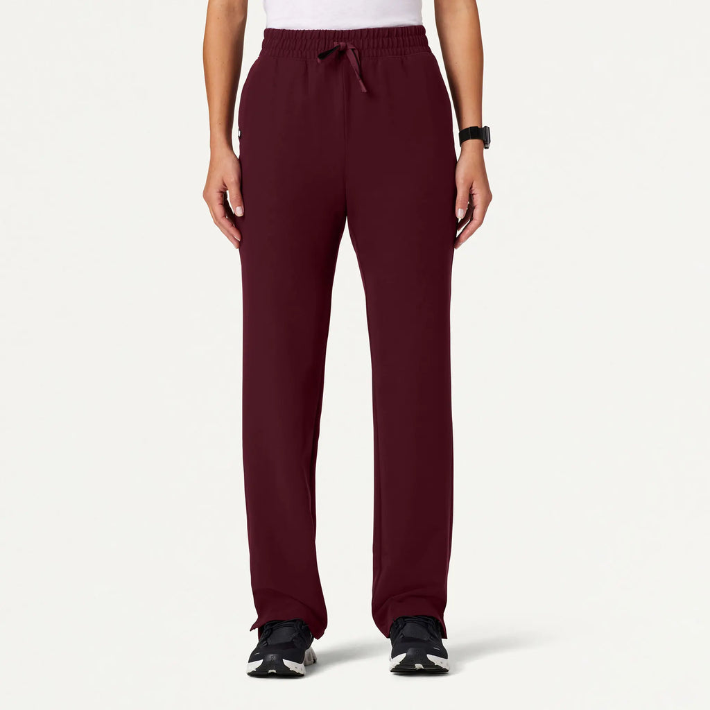 Jaanuu Scrubs Women's Kerr 365 High Waisted Scrub Pant Burgundy | scrub-supply.com